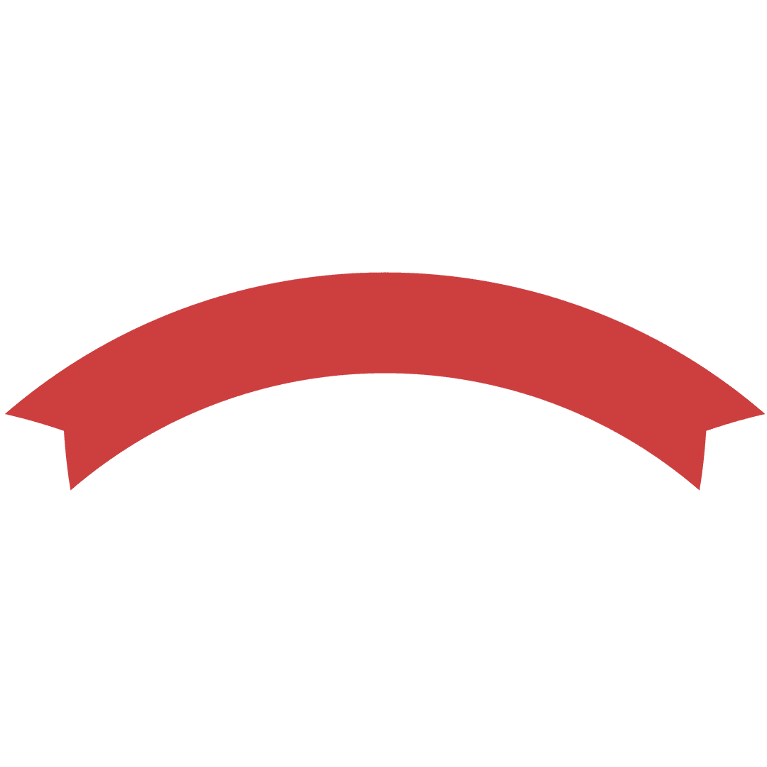 Elegant Red Arch Banner on Transparent Background