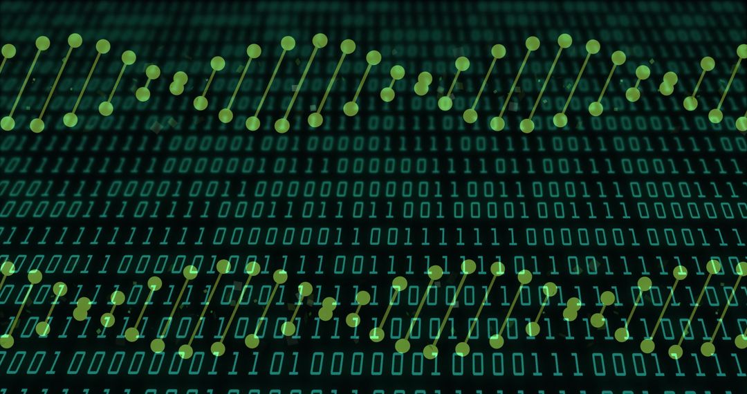 Digitized DNA Strands with Binary Data Pattern in Background