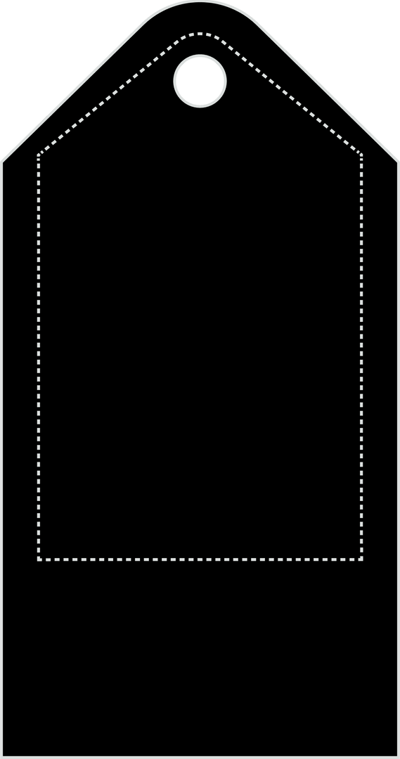 Stylish Black Tag with Copy Space Transparent Background