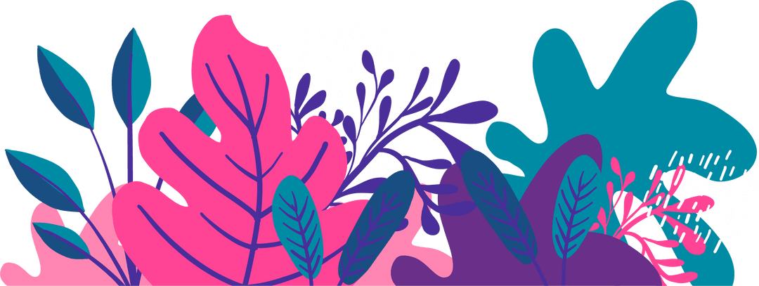 Vibrant Botanical Foliage on Transparent Background