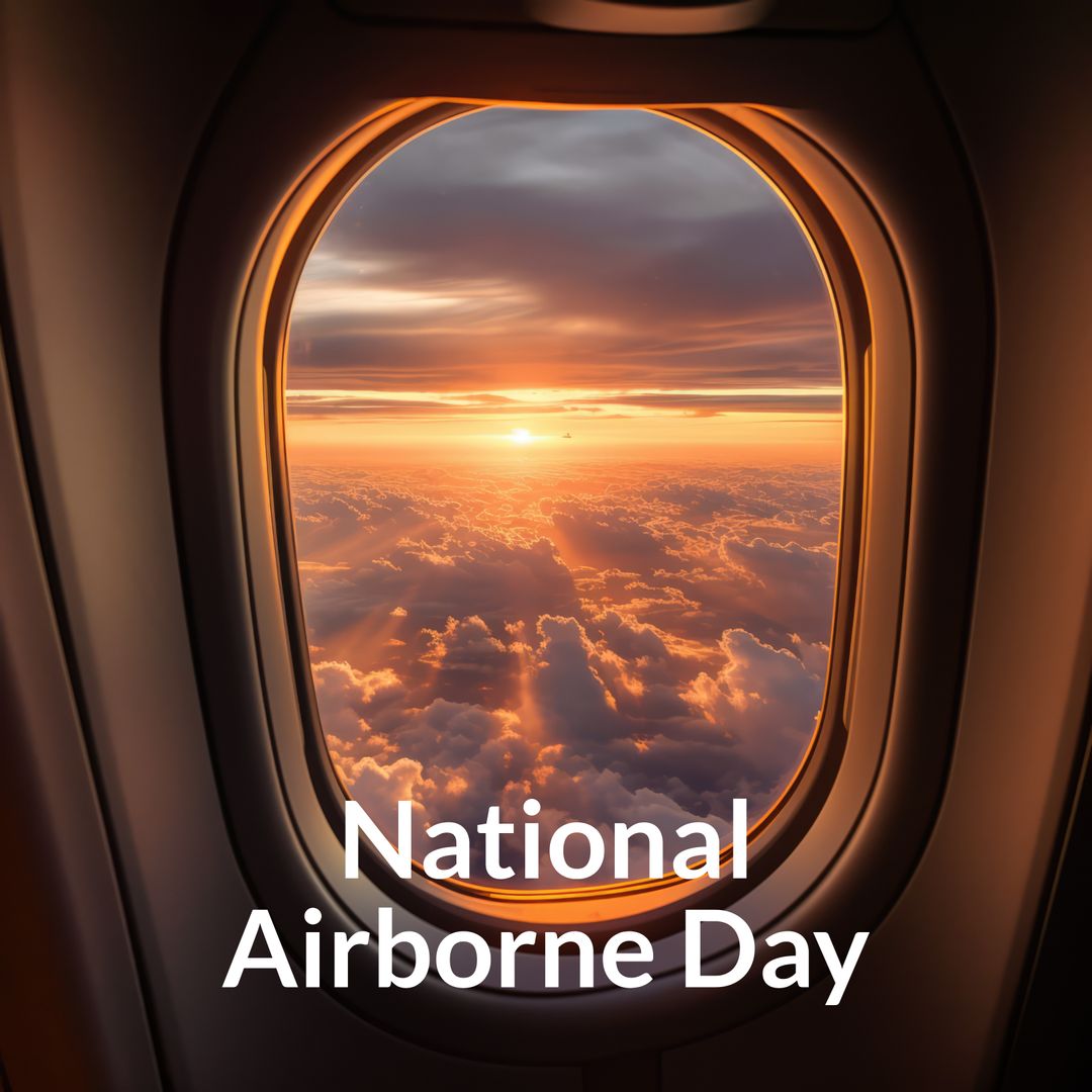 Beautiful Sunset Viewed Through Airplane Window