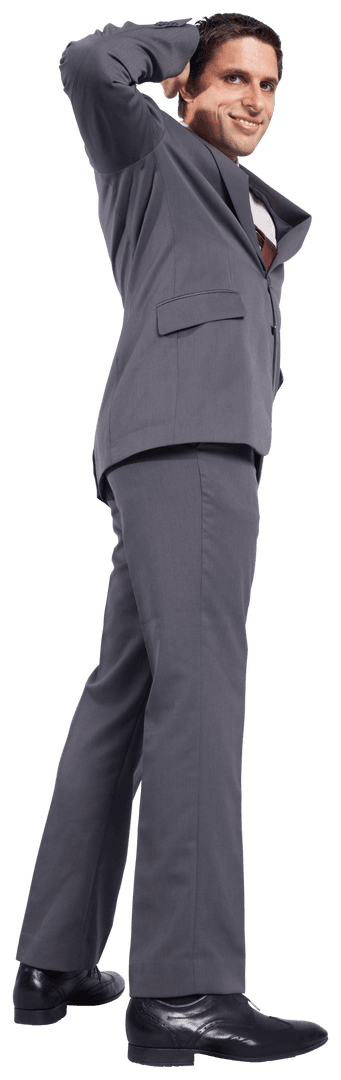 Happy Caucasian Businessman Standing Confidently