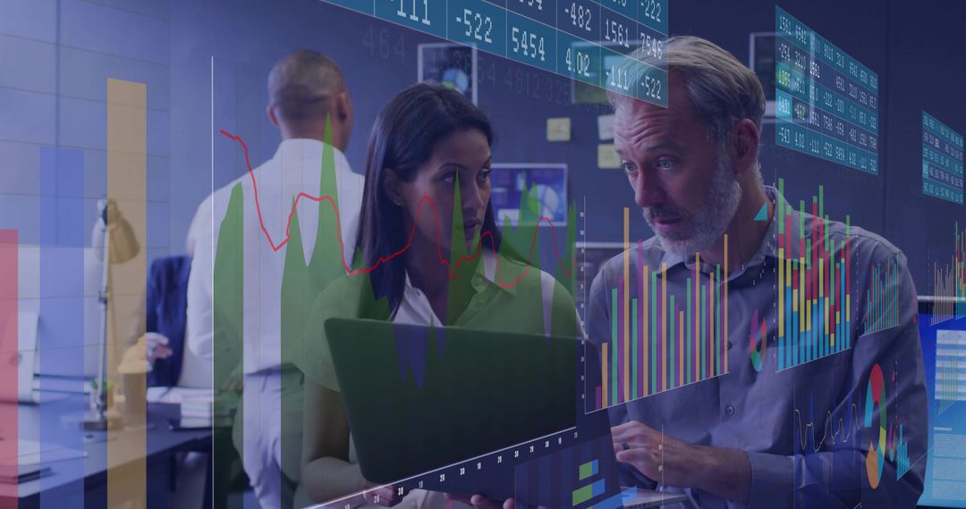 Dynamic Team Analyzing Digital Stock Data in Office