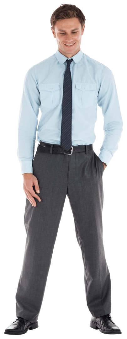 Smiling Businessman in Formal Wear on Transparent Background