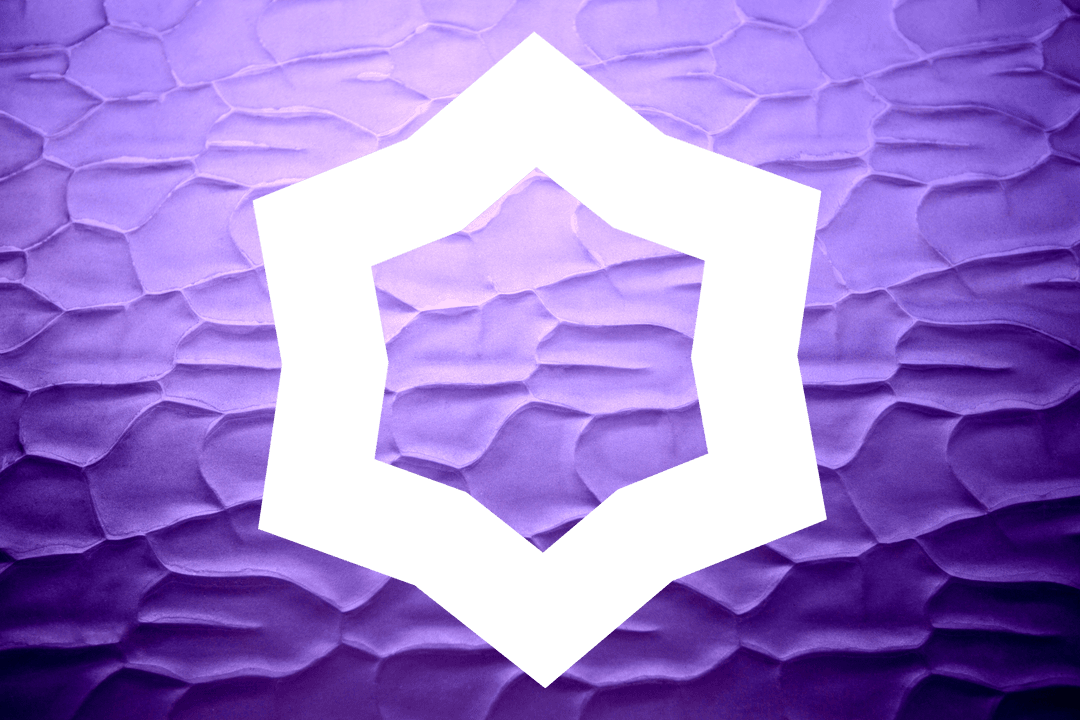 Transparent Hexagonal Star on Textured Purple Background