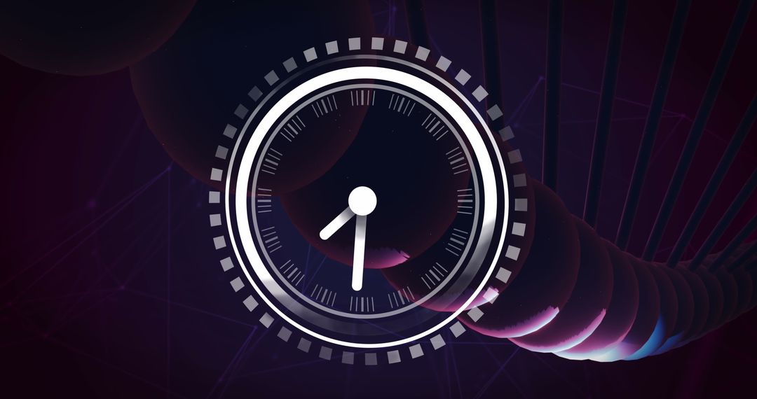 Clock Overlay on DNA Strand Signifying Time in Genetic Research