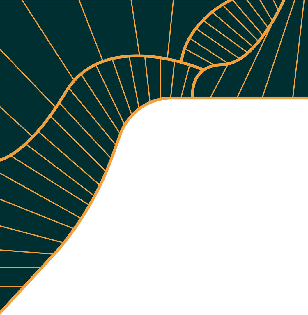 Transparent Geometric Elegance in Teal and Gold Line Art