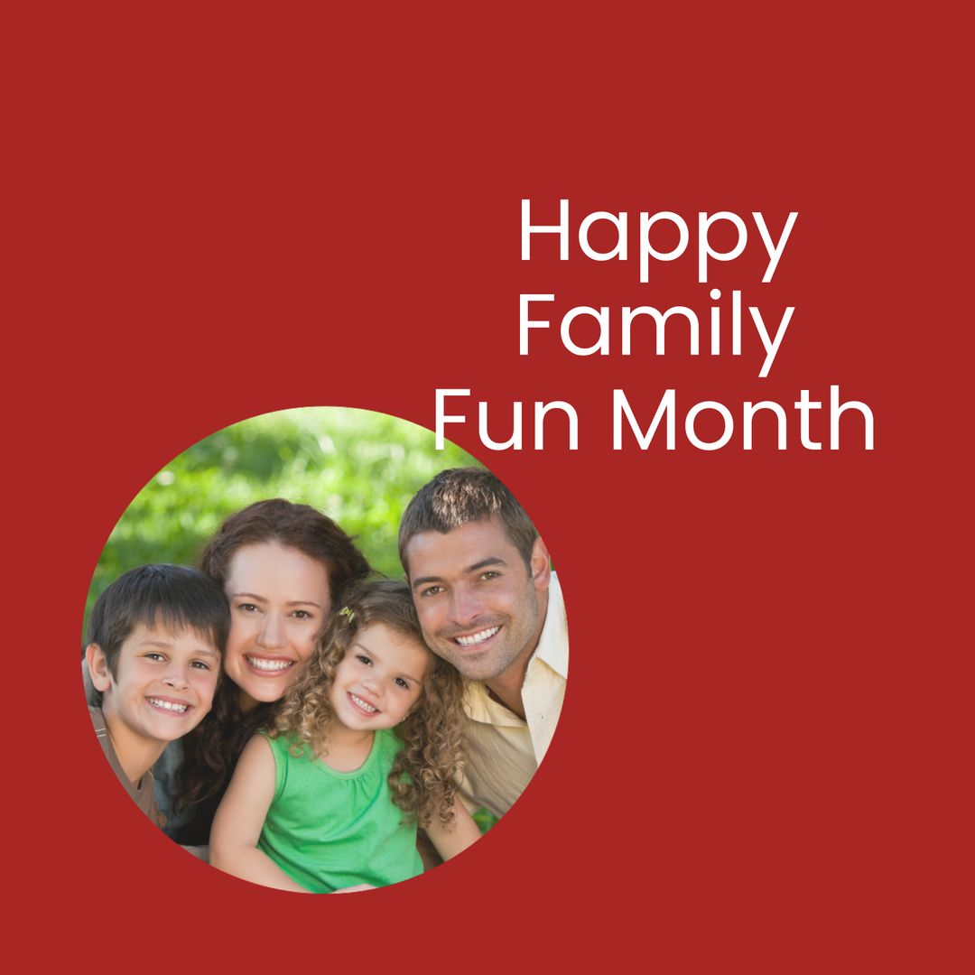 Happy Family Celebrating Fun Month Together with Smiling Faces - Download Free Stock Templates Pikwizard.com