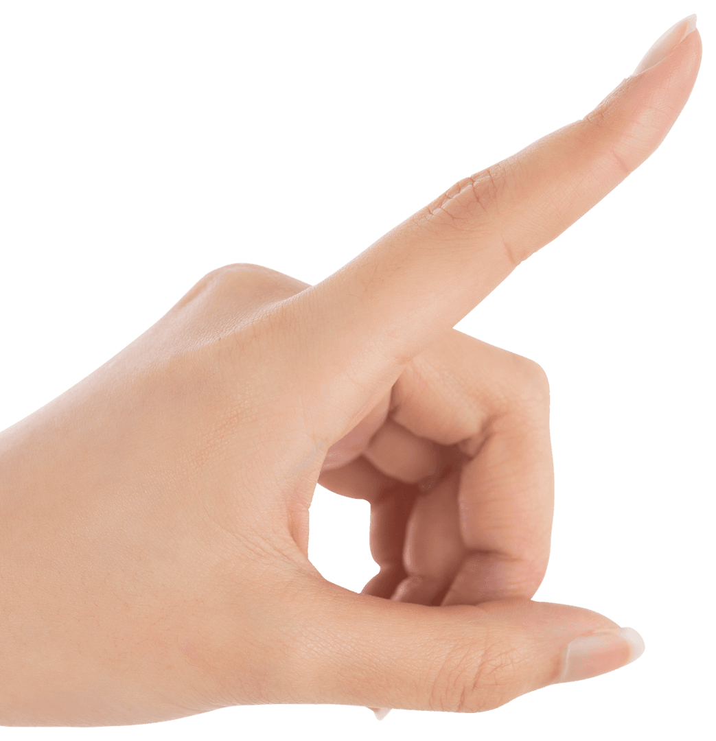 Hand Pointing Gesture with Transparent Background