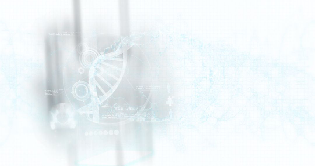 Abstract DNA Strand with Futuristic Digital Interface