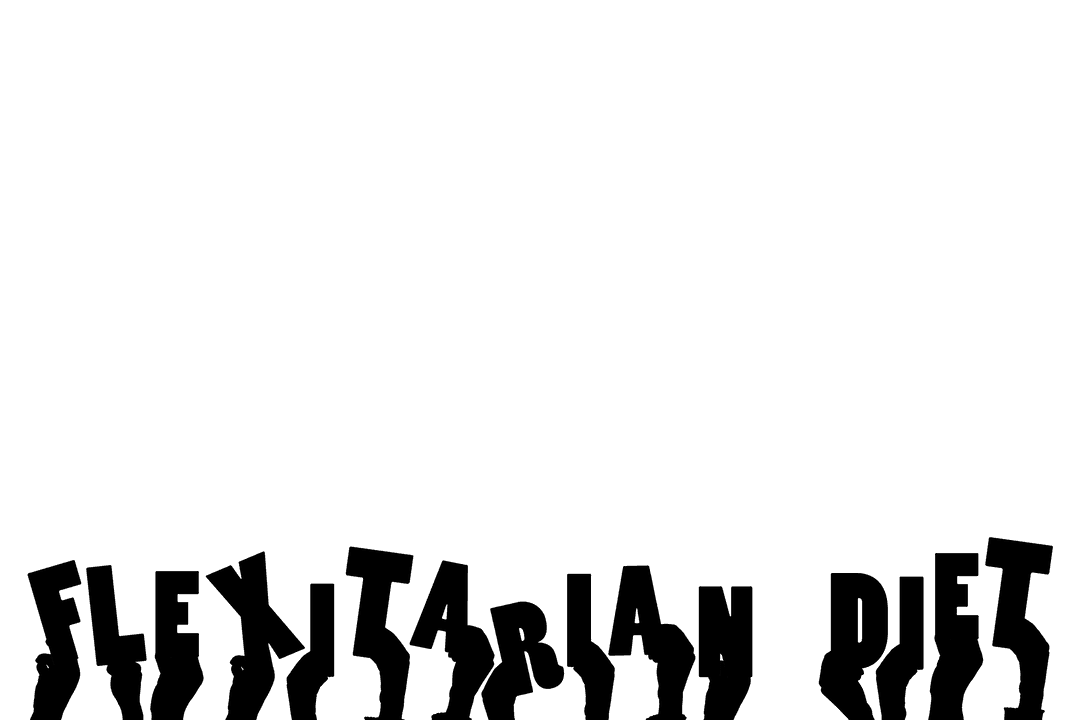 Hands Holding Flexitarian Diet Message on Transparent Background