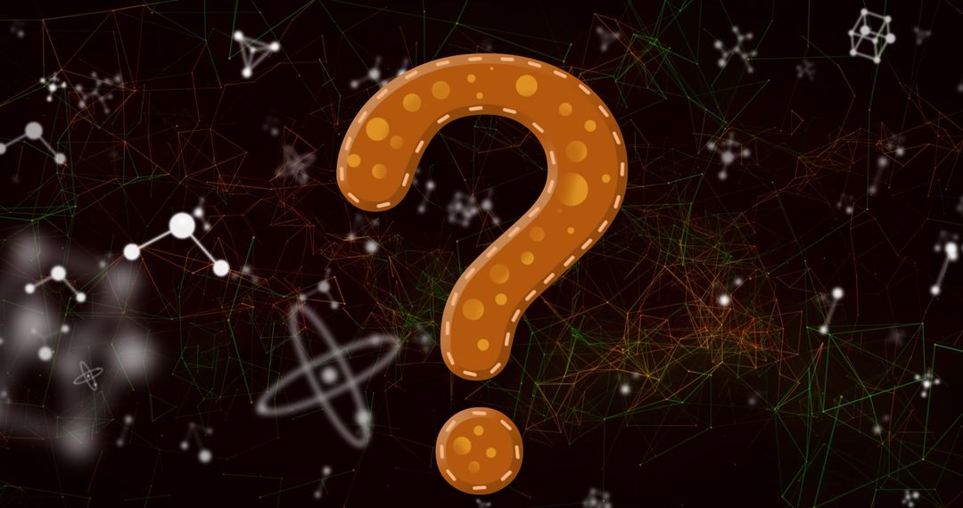 Mystery Concept with Question Mark and Molecular Network
