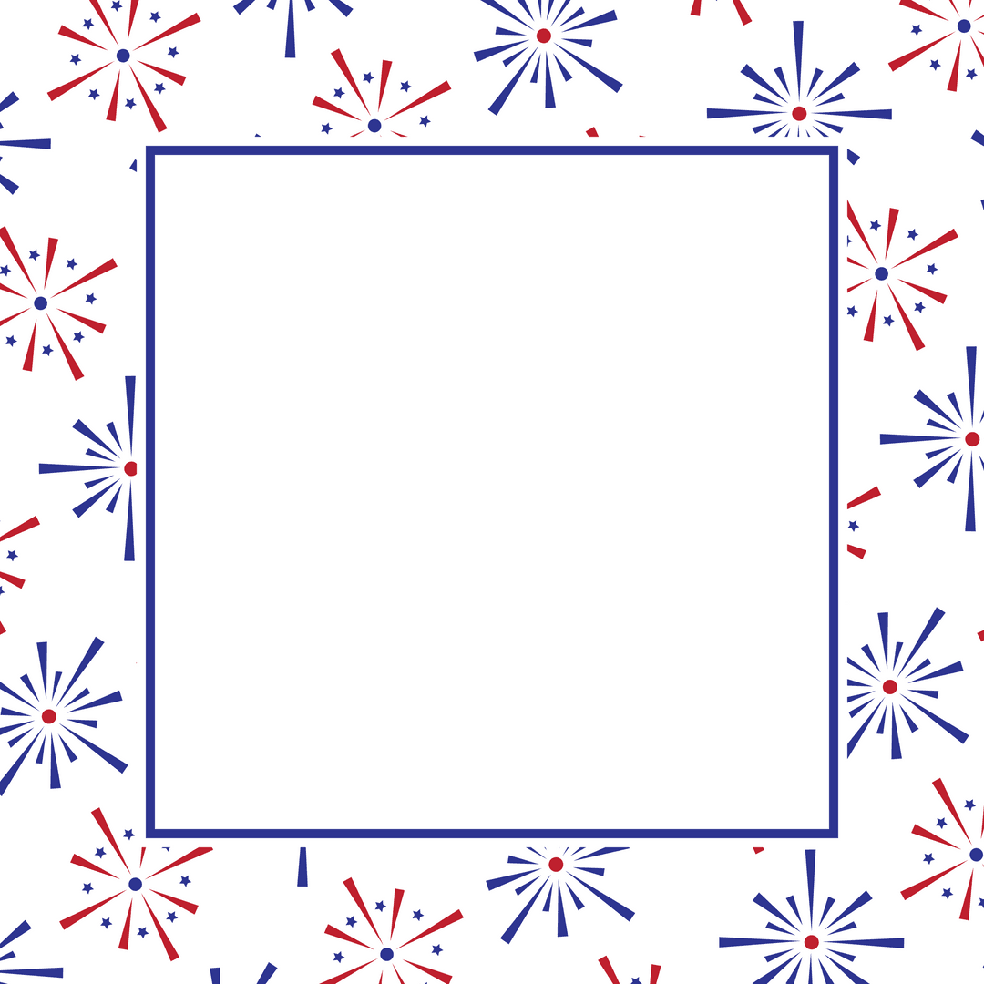 Fireworks Frame with Transparent Center for Digital Designs