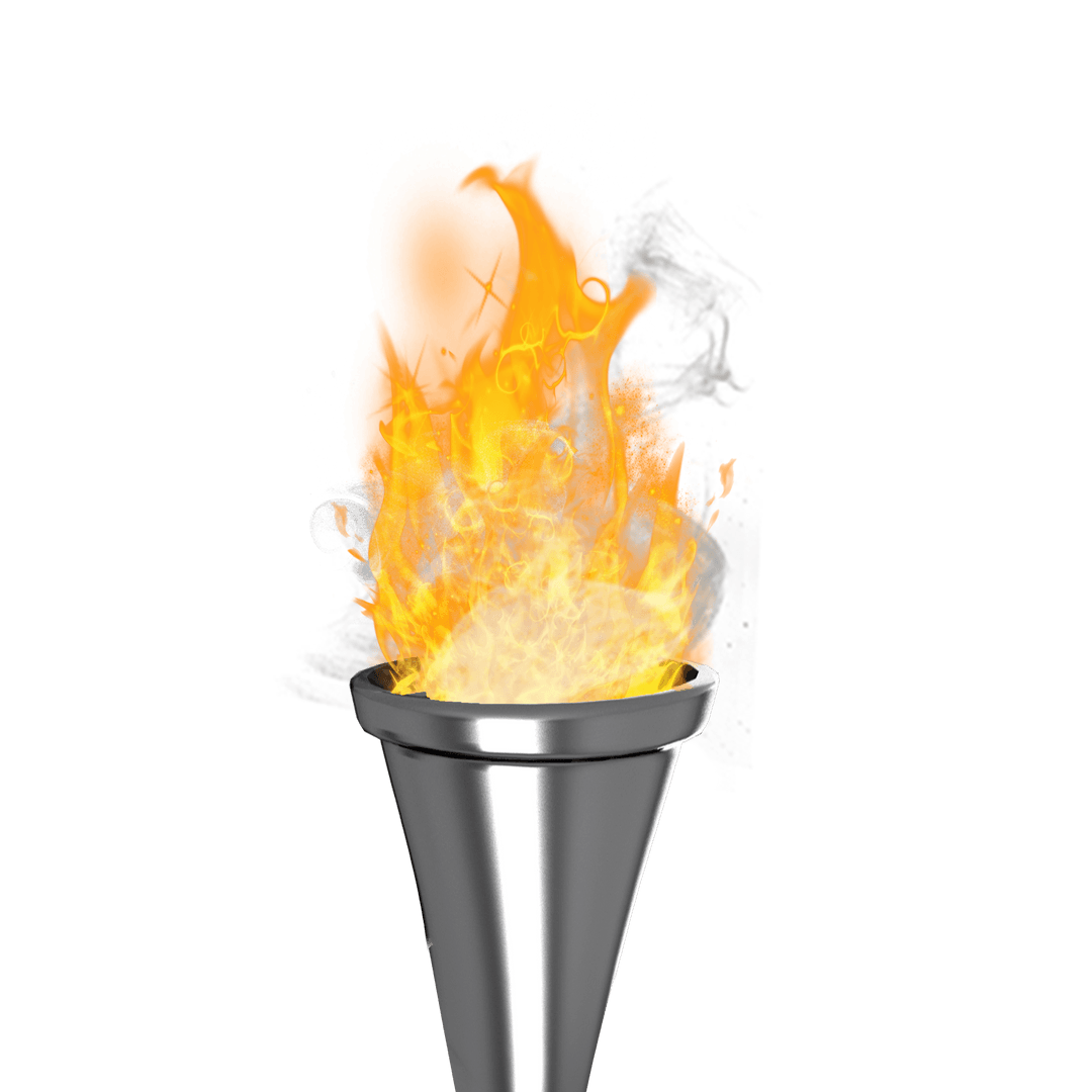 Flaming Torch-on-Transparent Background Realistic Illustration