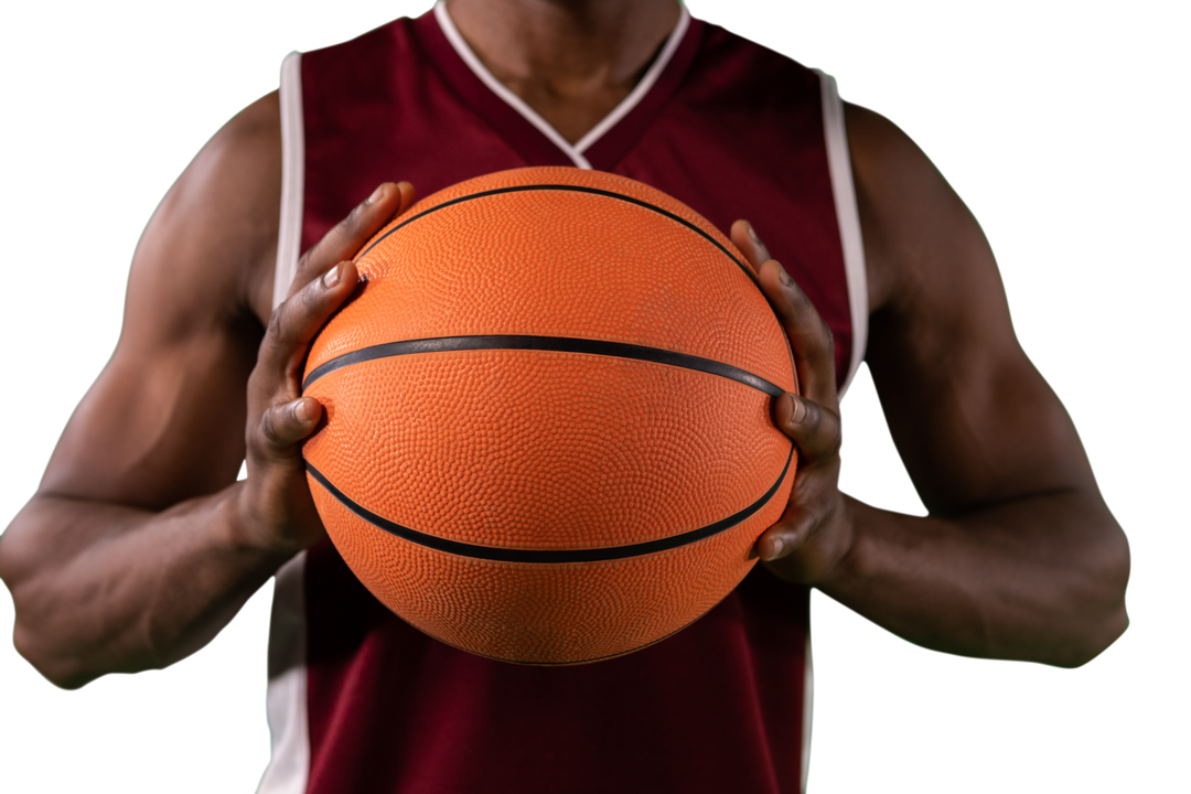 Mid Section of Athlete Holding Basketball on Transparent Background - Download Free Stock Images Pikwizard.com