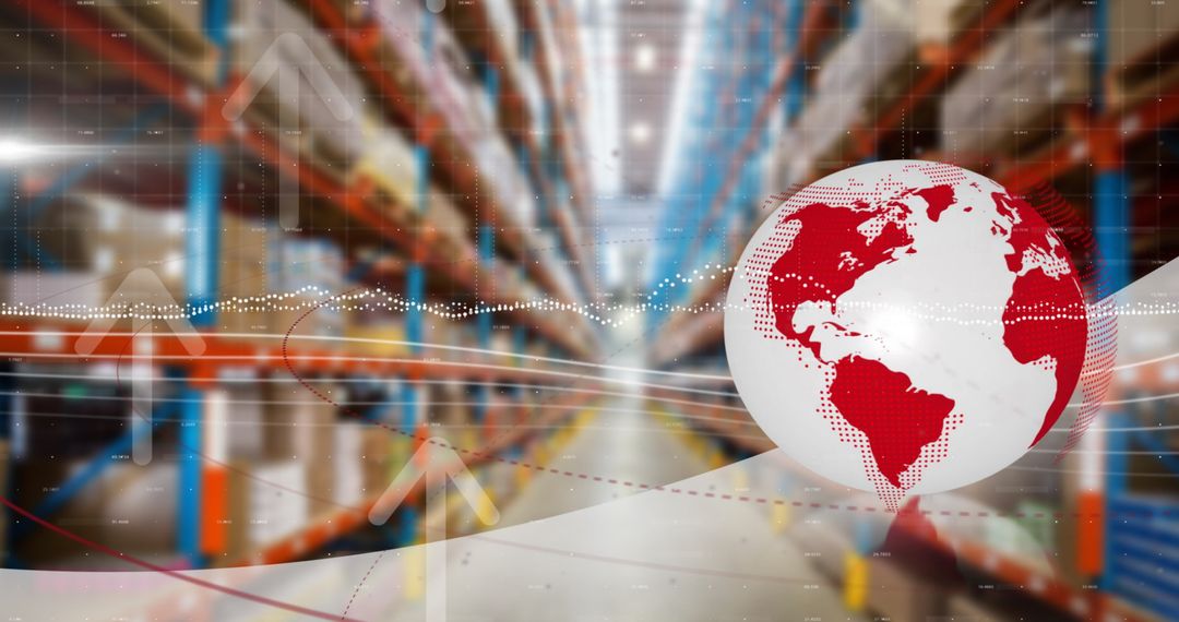 Global Financial Data Over Warehouse Conceptual Image