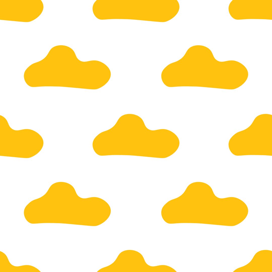 Yellow Cloud Pattern on Transparent Background Vector Illustration