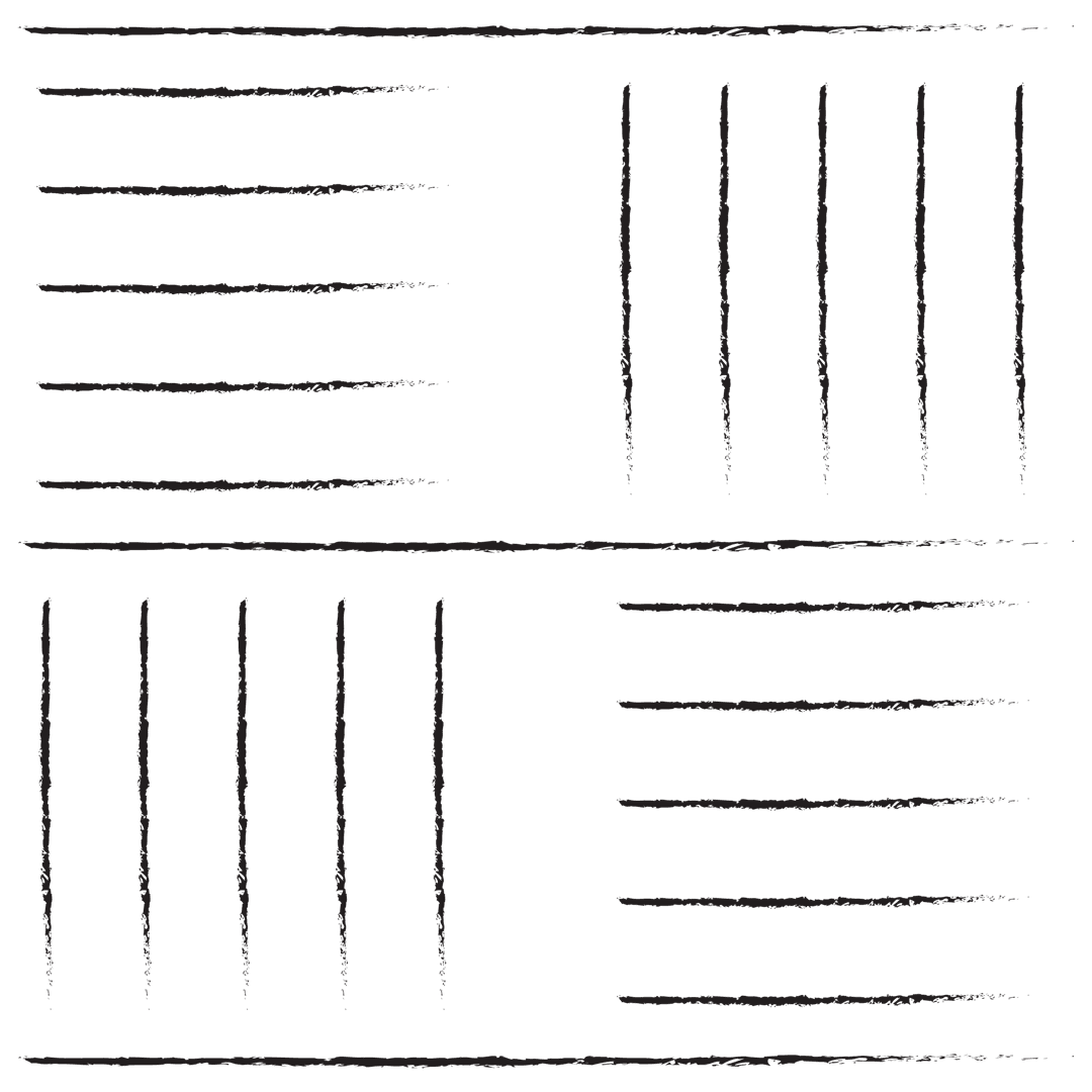 Black Abstract Linear Shapes on Transparent Background