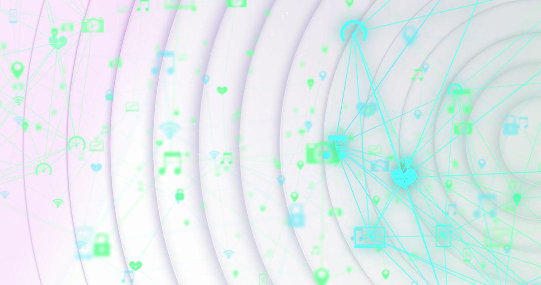 Global Network Technology with Spinning Globe and Icons