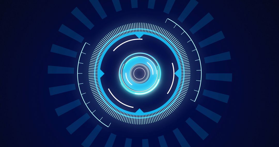 Futuristic Digital Interface with Scanning and Processing Graphics