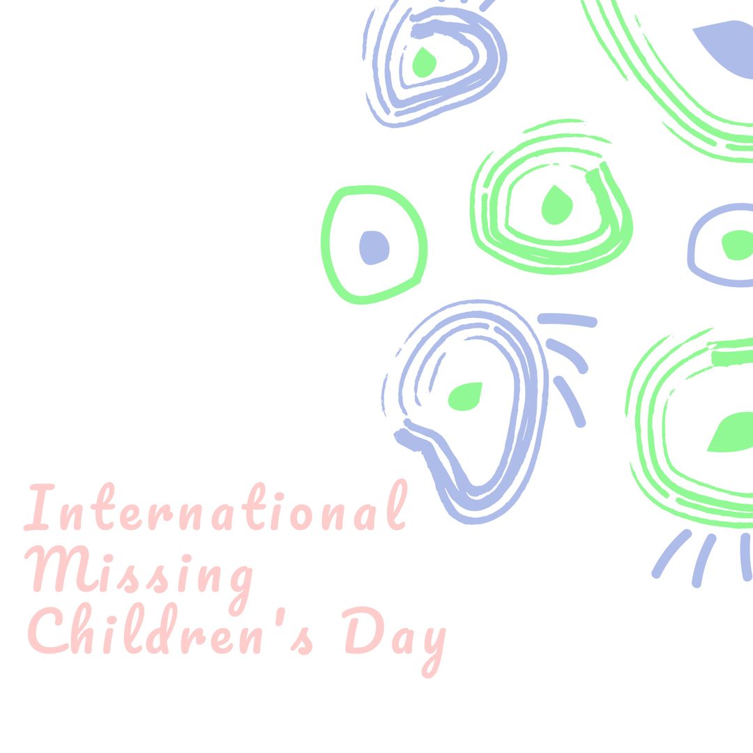 International Missing Children's Day Illustration with Abstract Patterns