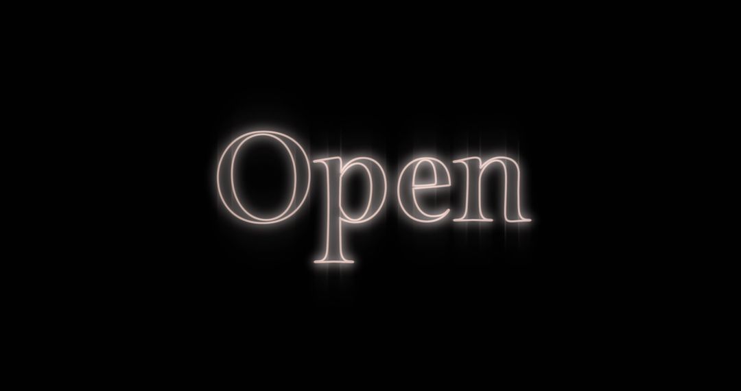 Glowing Neon Open Sign on Black Background - Free Images, Stock Photos and Pictures on Pikwizard.com