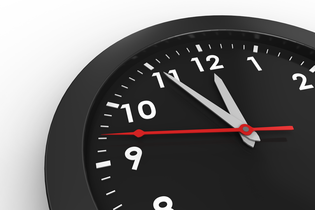 3D Illustration of Black Clock with Transparent Background for Time Concept - Download Free Stock Images Pikwizard.com