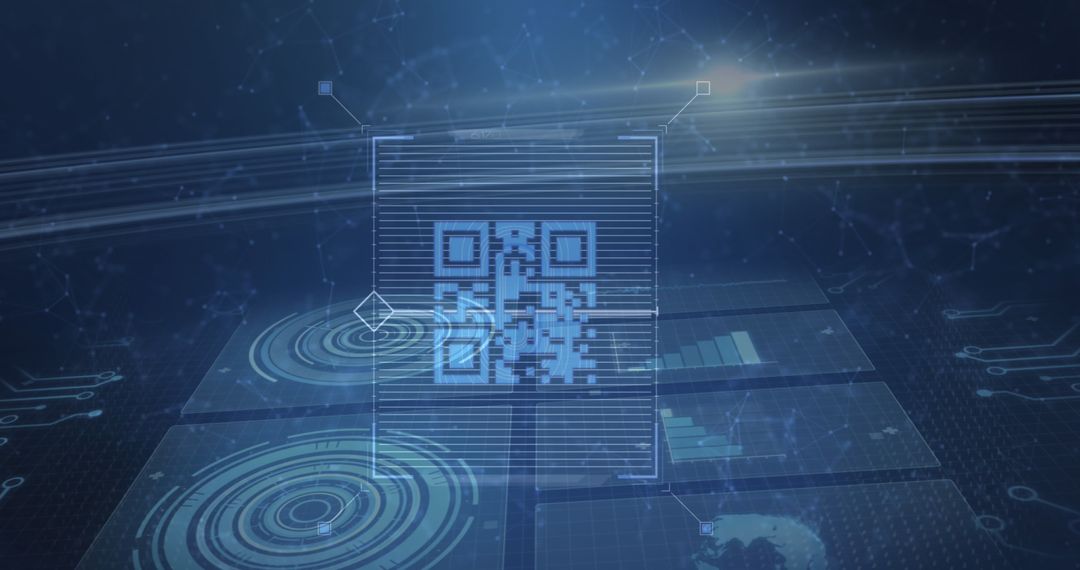 Futuristic QR Code Scanning with Digital Interfaces