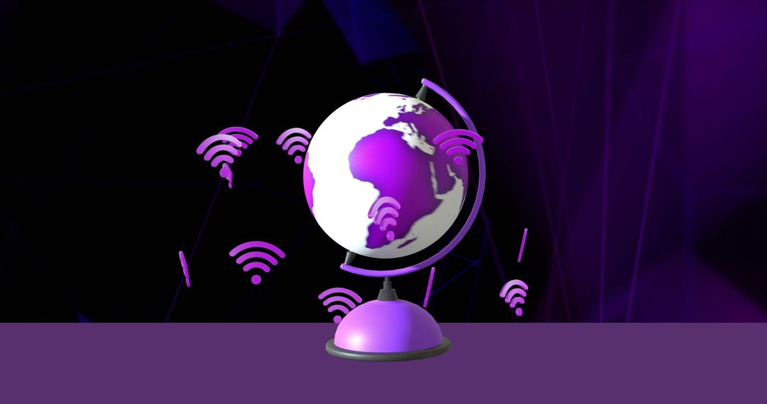 Futuristic Globe with WiFi Symbols Representing Global Connectivity