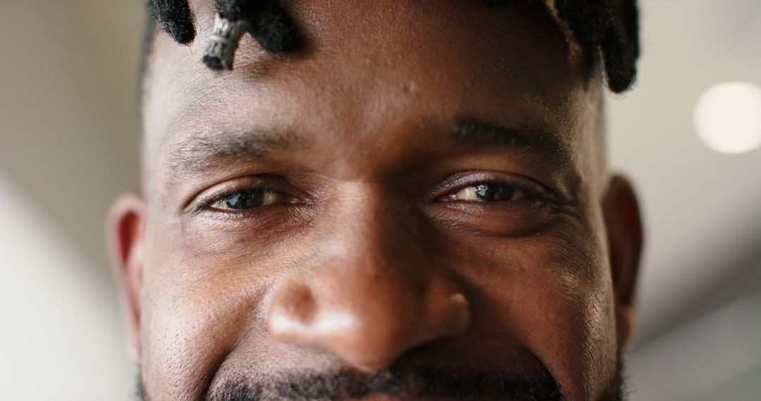 Close-Up of Man with Intense Gaze Exuding Determination and Focus