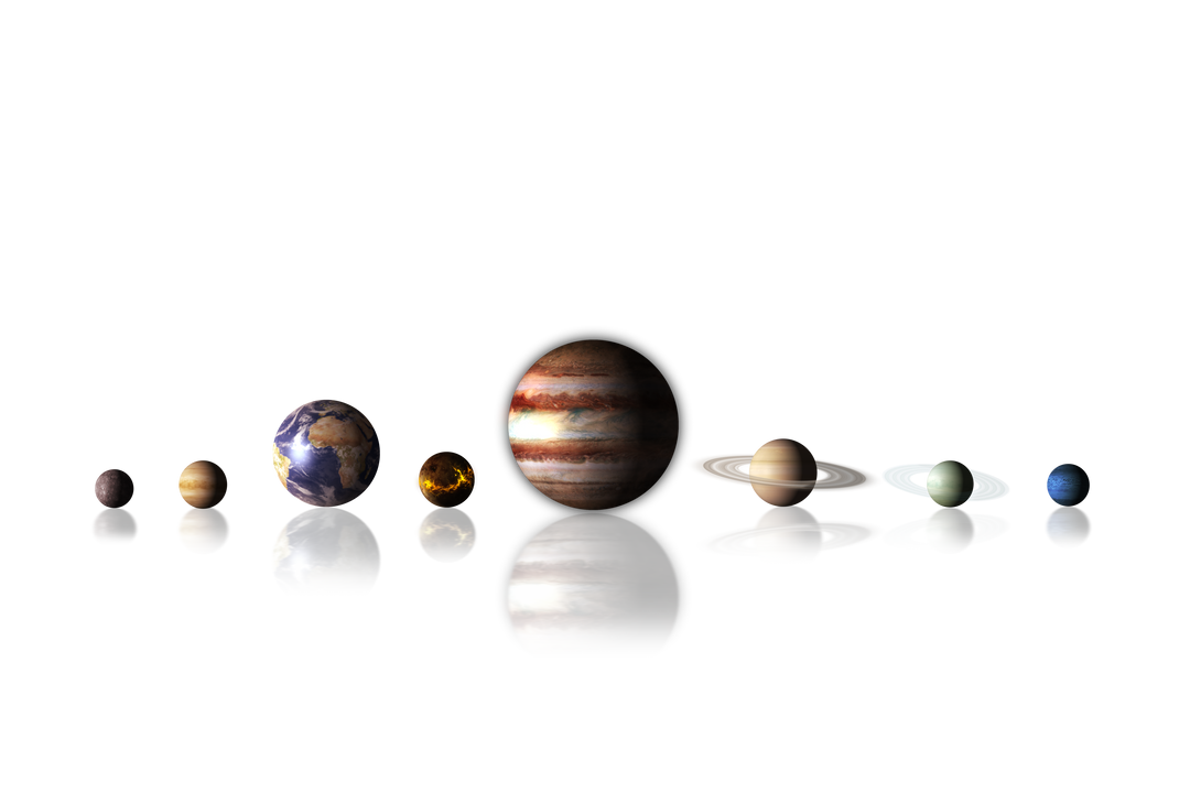 Transparent Vector of 8 Planets in Solar System Lineup on Transparent Background - Download Free Stock Images Pikwizard.com