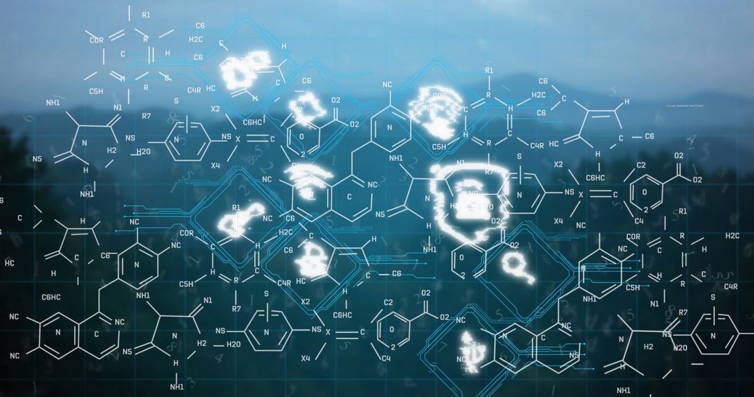 Network of Digital Connections with Padlock Icon on Blue Background