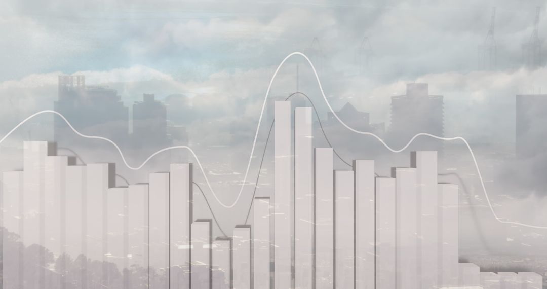 Digital Financial Data Visualization in Urban Skyline