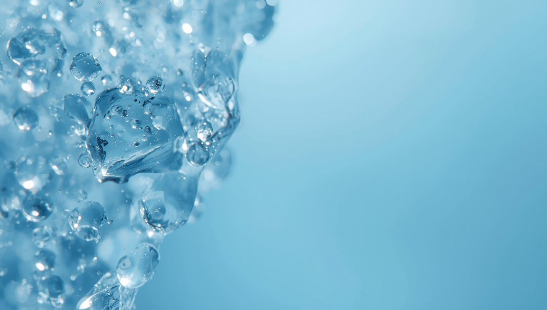 Transparent Water Droplets and Ice with Reflective Highlights