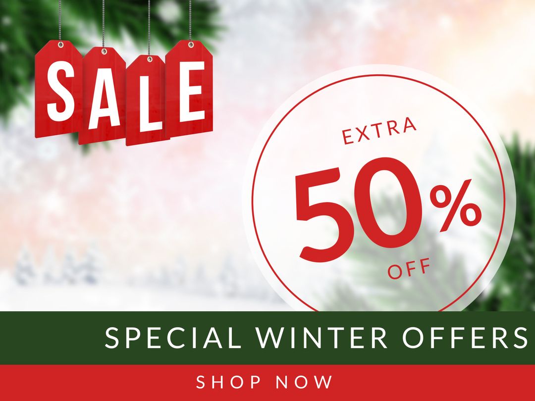 Festive Winter Sale Banner with Huge Discount Offer