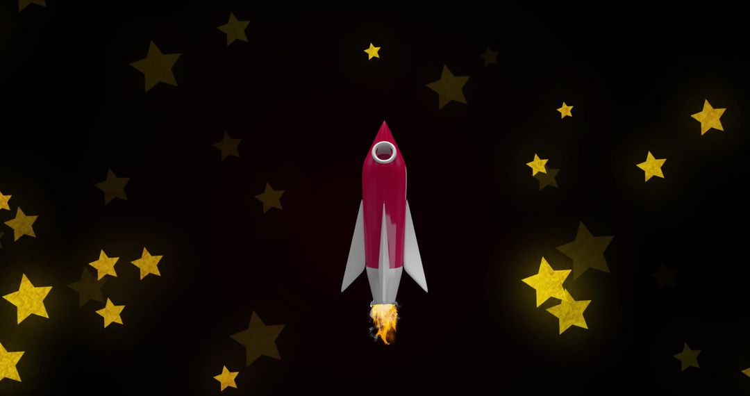 Red Rocket Launching Through a Star-Studded Galaxy