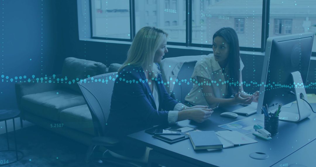 Corporate Team Collaborating Over Privacy Data Interface