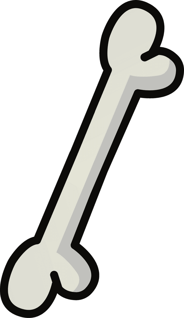 Cartoon Bone Icon Transparent Background Minimalist Illustration