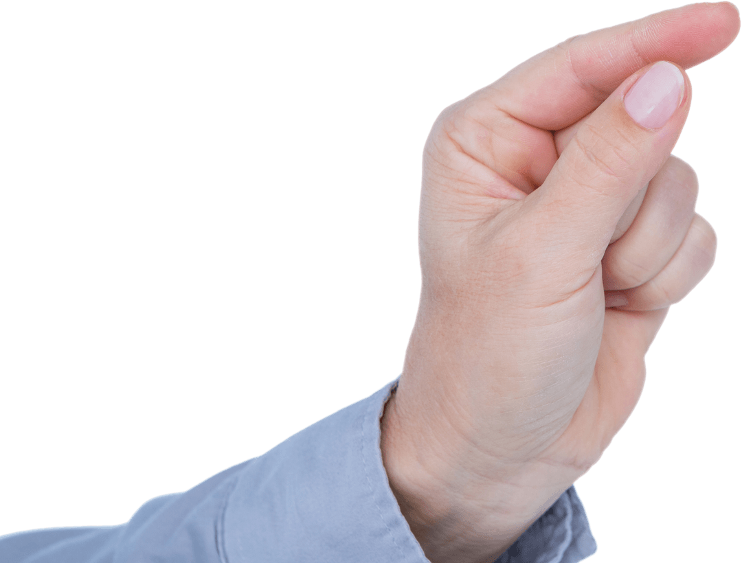 Close-Up of Hand Gesturing on Transparent Background