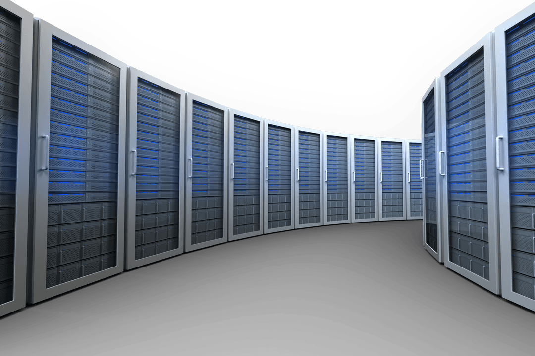 Transparent Rows of Servers with Blue Lights for Data Processing - Download Free Stock Images Pikwizard.com