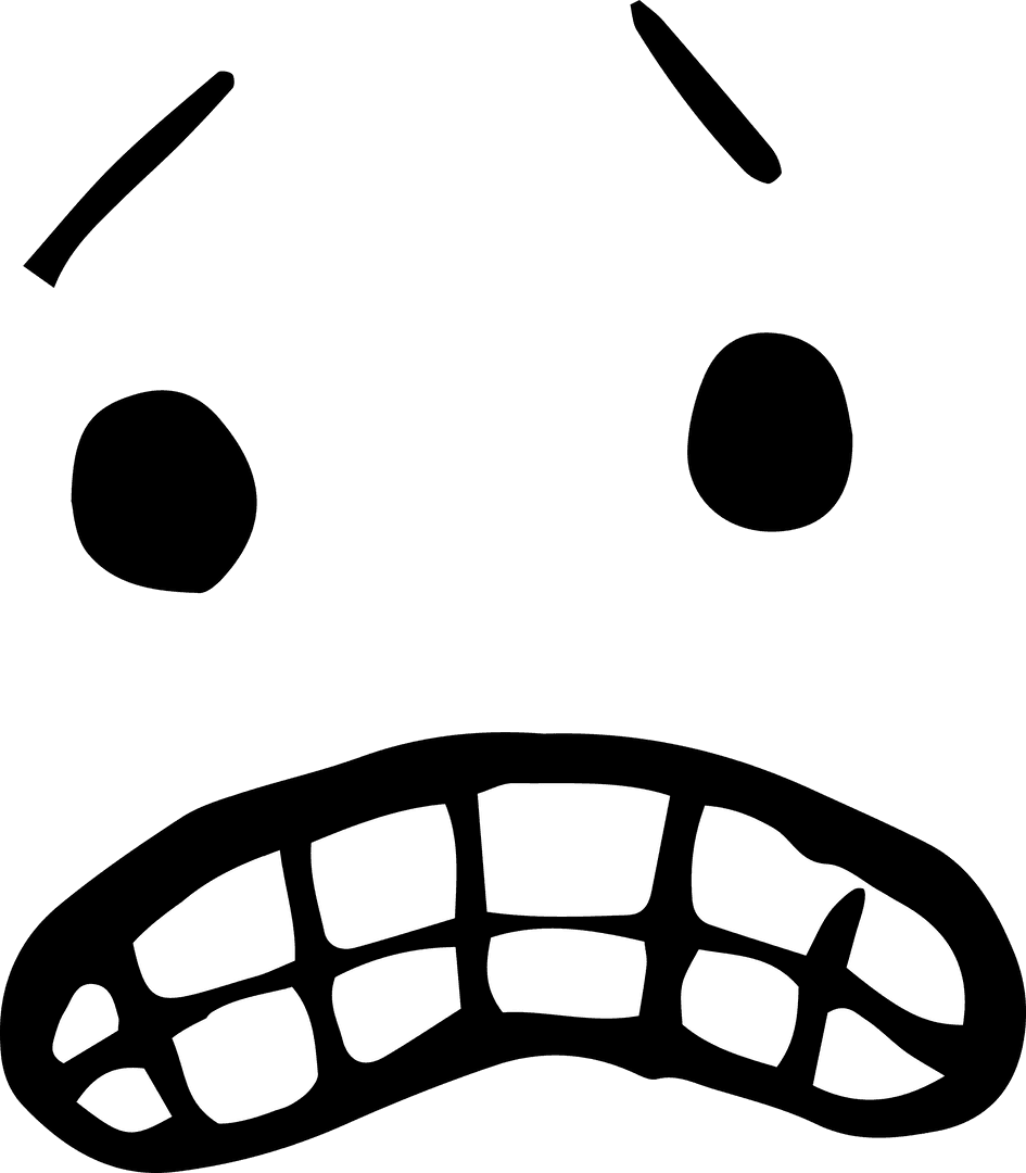 Sad Emoji with Clenched Teeth on Transparent Background