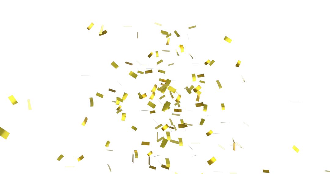 Celebratory Gold Confetti Falling on White Background - Free Images, Stock Photos and Pictures on Pikwizard.com