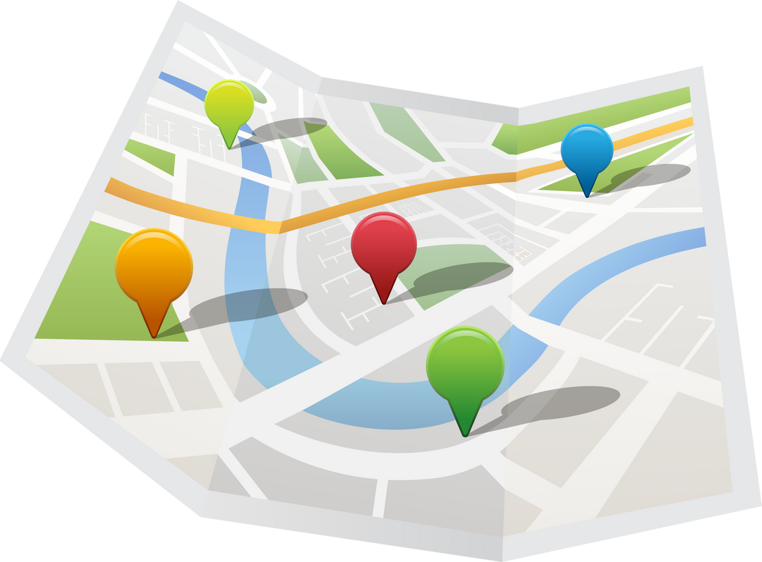 Transparent Map with Colorful Navigation Pointers - Download Free Stock Images Pikwizard.com