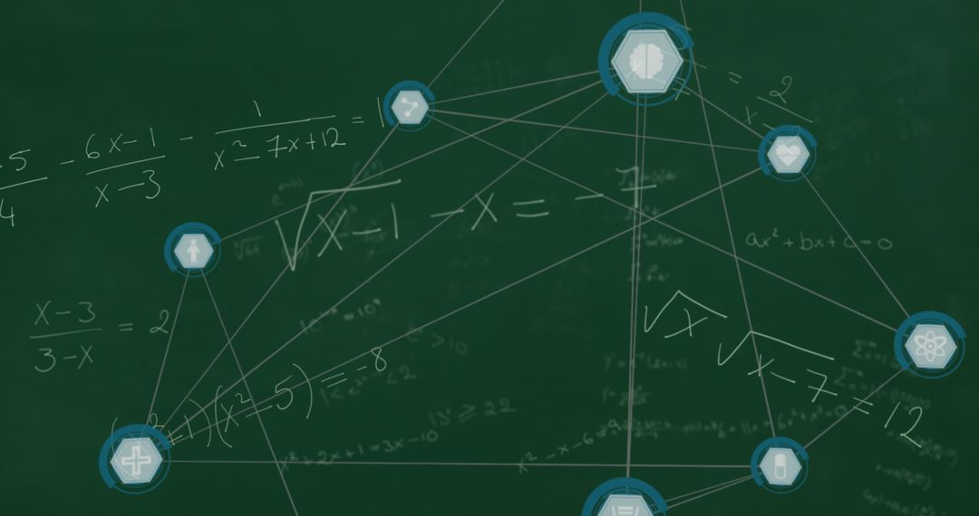 Network Connections over Mathematical Equations Background
