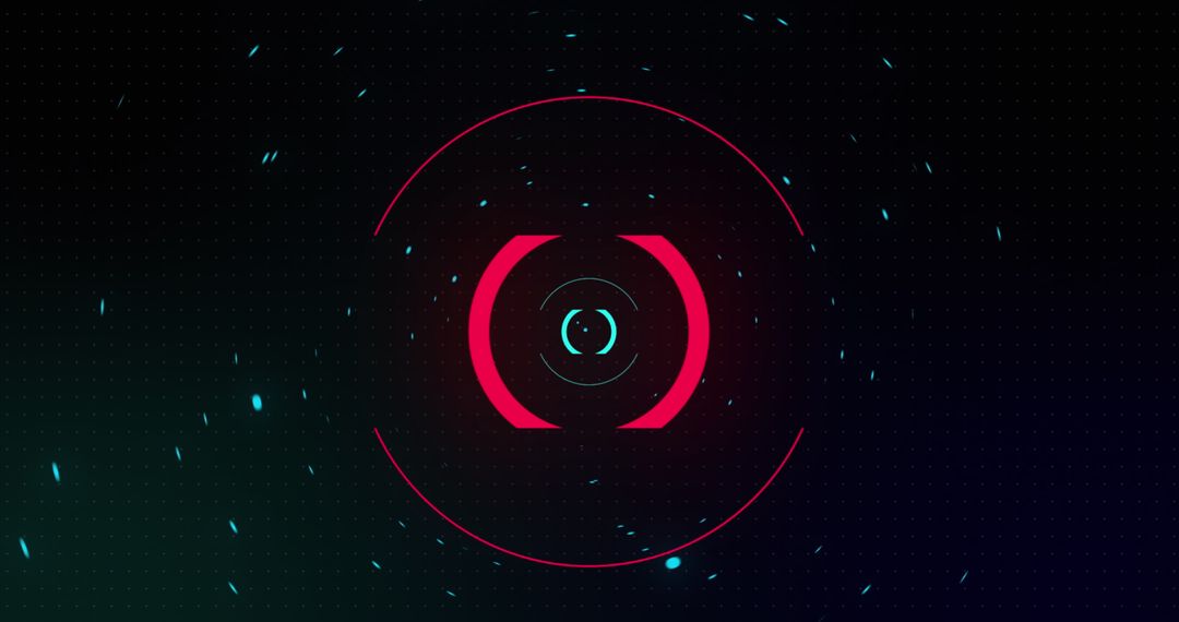 Digital Orbit of Dynamic Red and Green Circles on Black