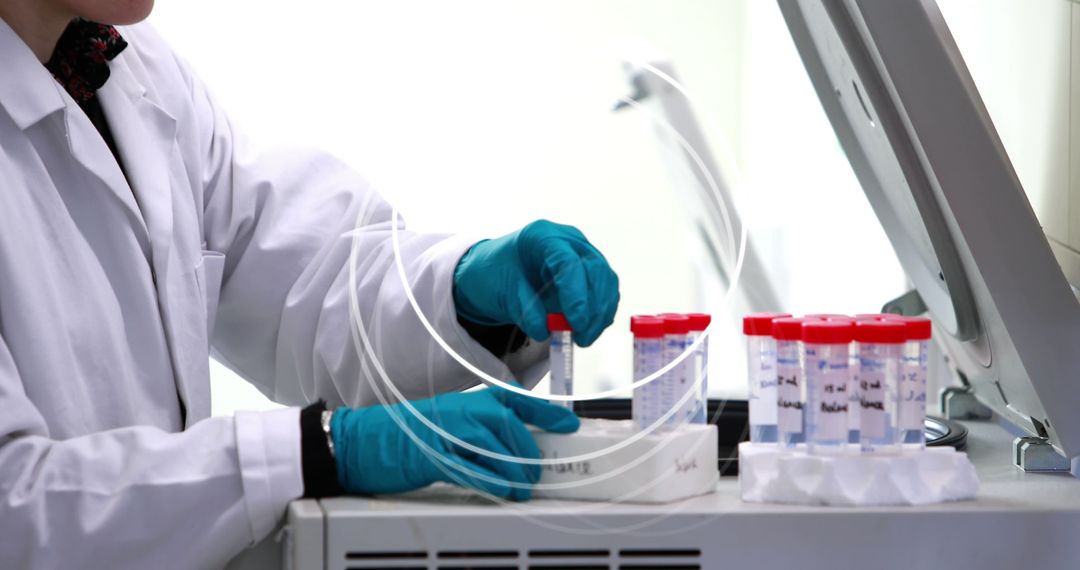 Scientist Analyzing Samples in Modern Laboratory