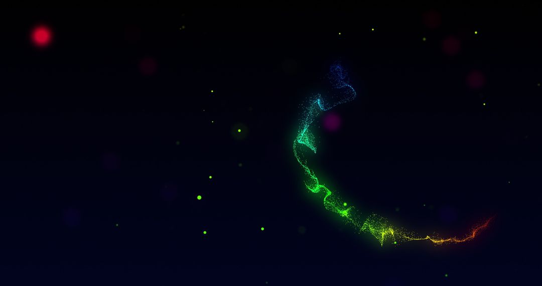 Dynamic Twisting Light Trail Across Starry Background