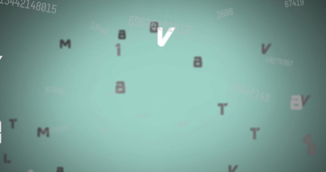 Alphanumeric Characters Floating on Abstract Digital Background
