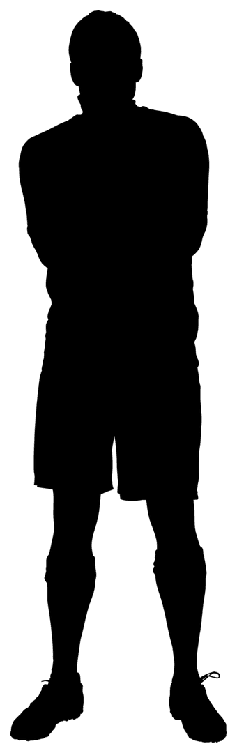 Football Player Silhouette on Transparent Background for Sports Designs