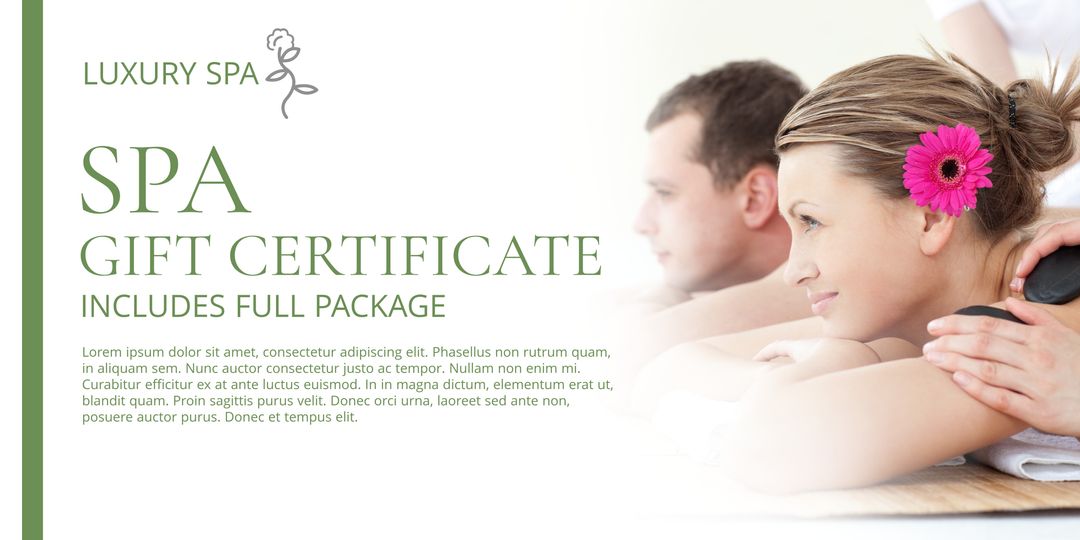 Spa Gift Certificate Template with Elegant Floral Design - Download Free Stock Templates Pikwizard.com